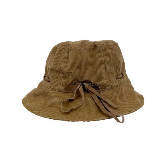 N/A Accessories - Vintage Y2K Tan Corduroy Bucket Hat 100% Cotton Indie Boho Retro 90s Streetwear